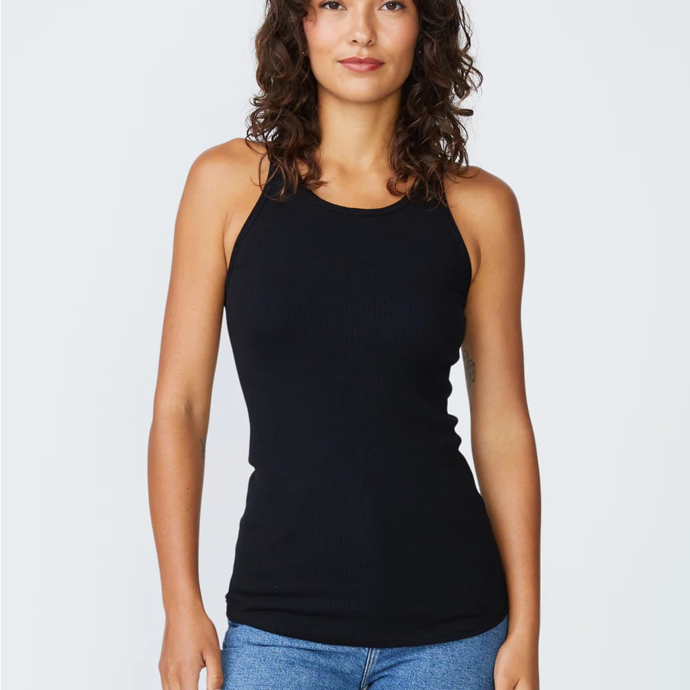 Stateside 2x1 Rib Racerback Tank In Black